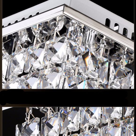 Yalasga Square Crystal Chandelier Pendant Ceiling Light - Picture 8 of 9